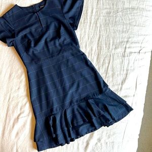 Drop waist navy short sleeve dress